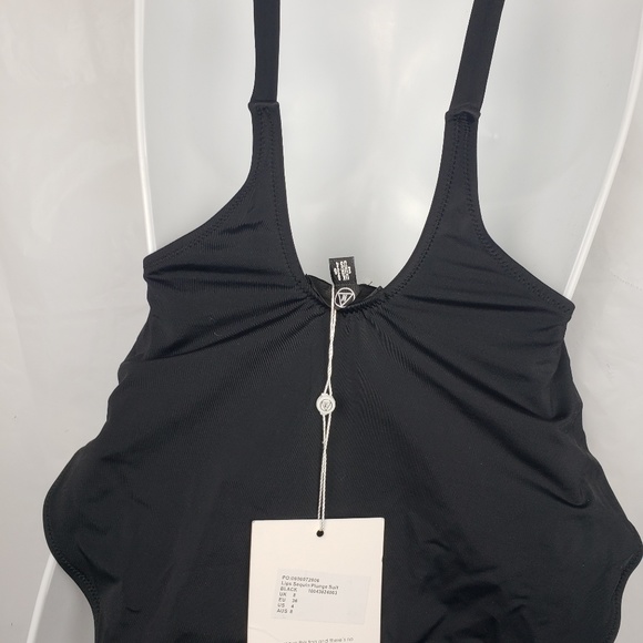 Women's Missguided Low Front Swimsuit black size 4 - Picture 6 of 8